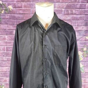 Christian Aujard Black Dress Shirt, XL